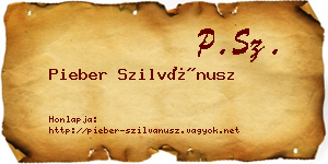 Pieber Szilvánusz névjegykártya